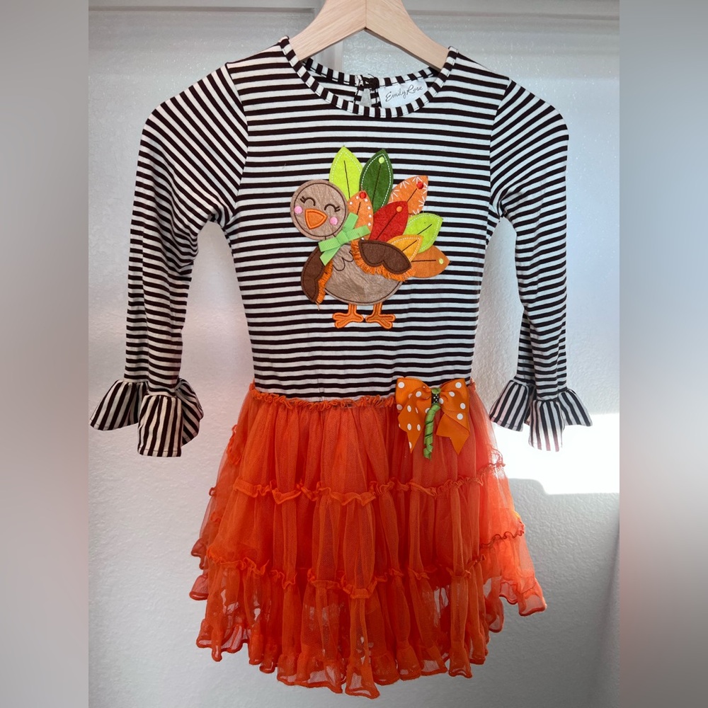 Emily Rose Black and Orange Turkey Dress